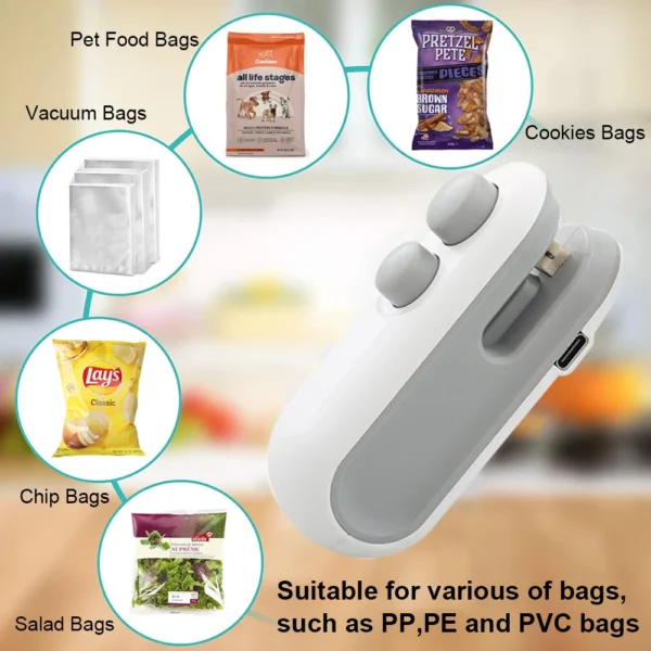 SealMate - Mini Handheld 2-in-1 Heat Sealer for Snacks & Storage Bags - Image 4