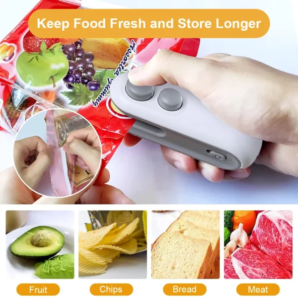 SealMate - Mini Handheld 2-in-1 Heat Sealer for Snacks & Storage Bags - Image 6